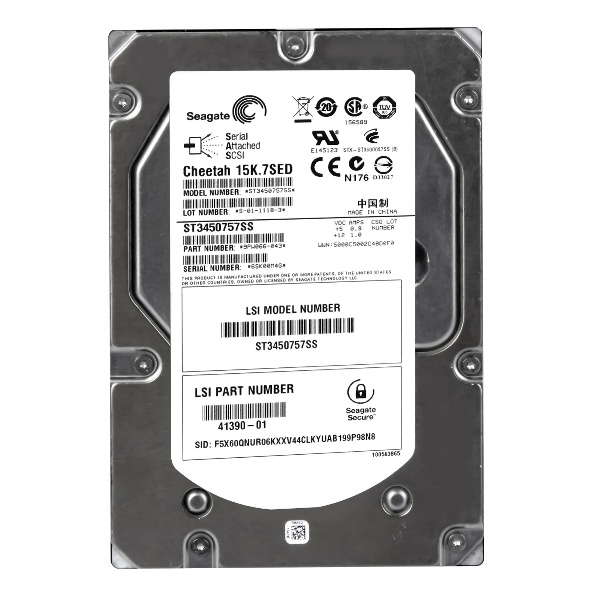 Lsi 41390-01 Sed 450GB 15K 16MB SAS-2 3.5" ST3450757SS