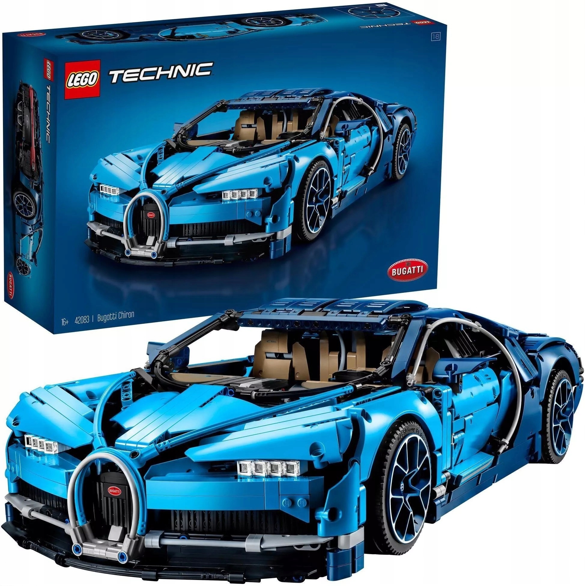 Lego Technic 42083 Bugatti Chiron Auto, Auto 3599 Dílků