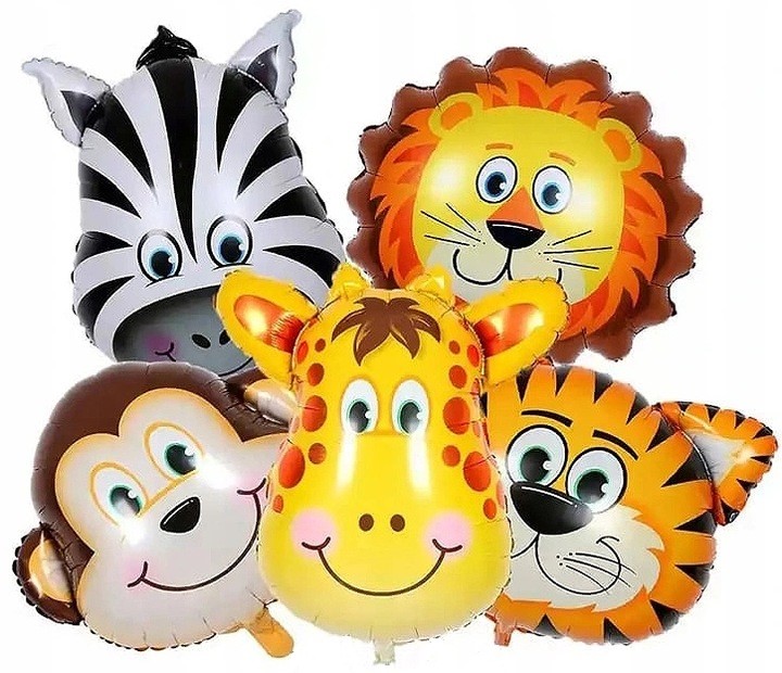 Zvířata Zoo Fóliový Balónek Narozeniny Roček Dárek Zebra Lev Maplka Žirafa