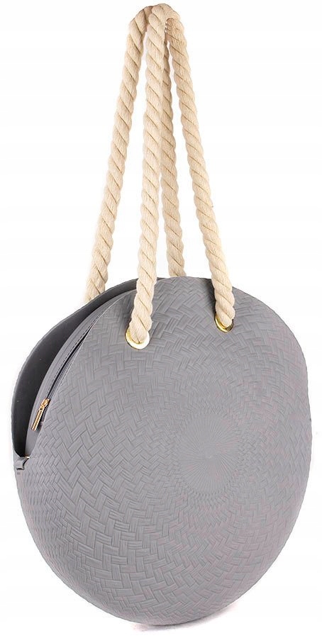 4407 SZARA GUMOWA O TOREBKA JELLY TWIST TORBA