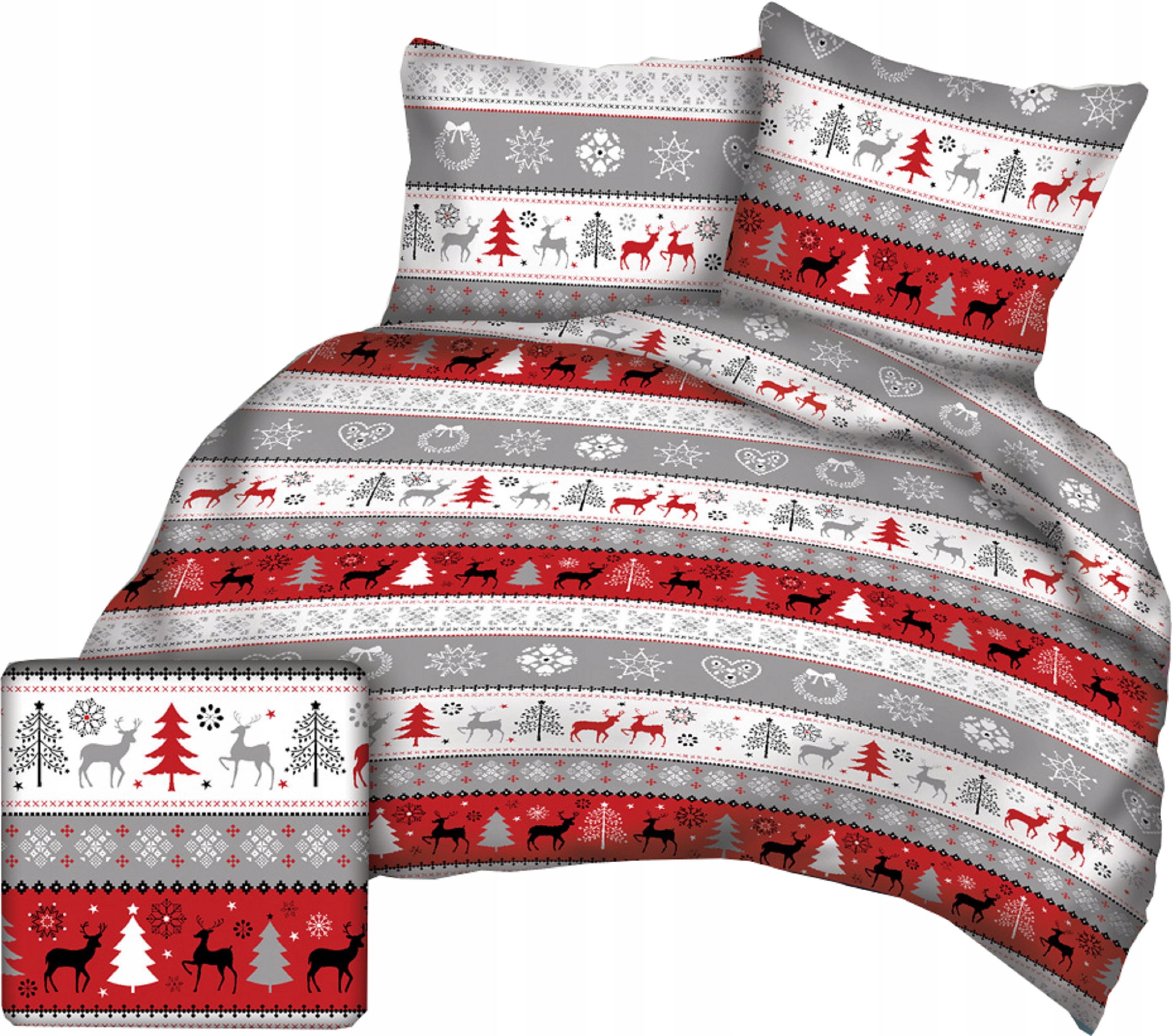 

Pościel świąteczna 160x200 bawełniana renifery