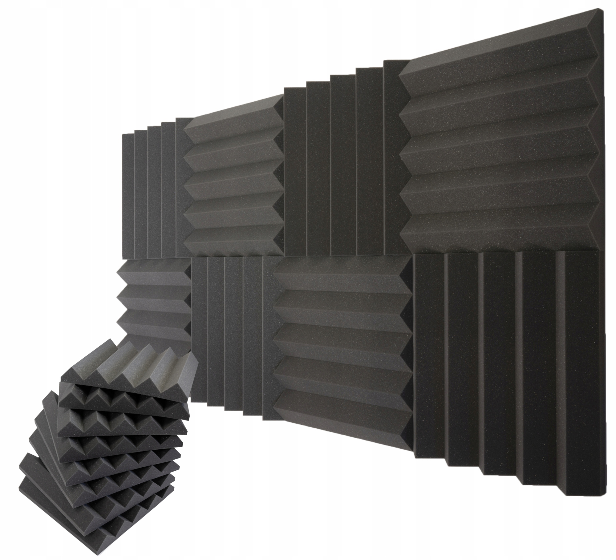 Sada akustických odhlučňovacích panelů Klin o tloušťce 7 cm, pyramida 8ks