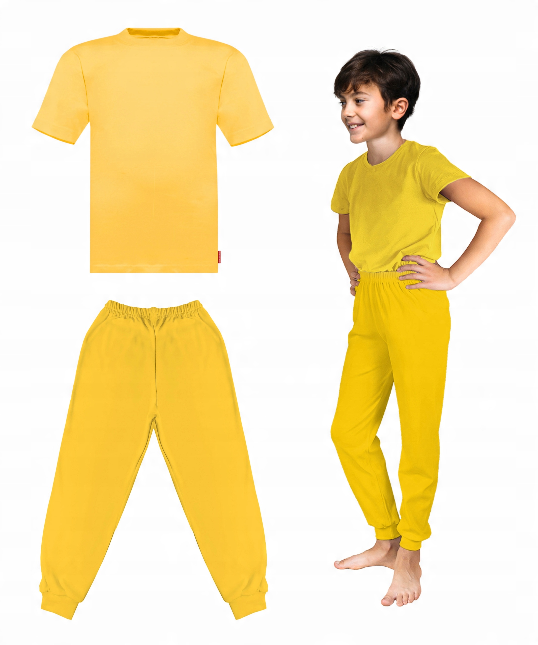 

Bawełniany Zestaw Spodnie I T-shirt Żółty 134