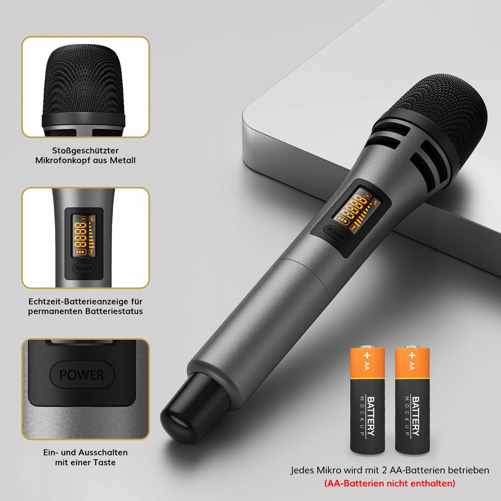 TONOR Mikrofony Karaoke TW350 Szare Na Ślub Konferencję — miniatura 3
