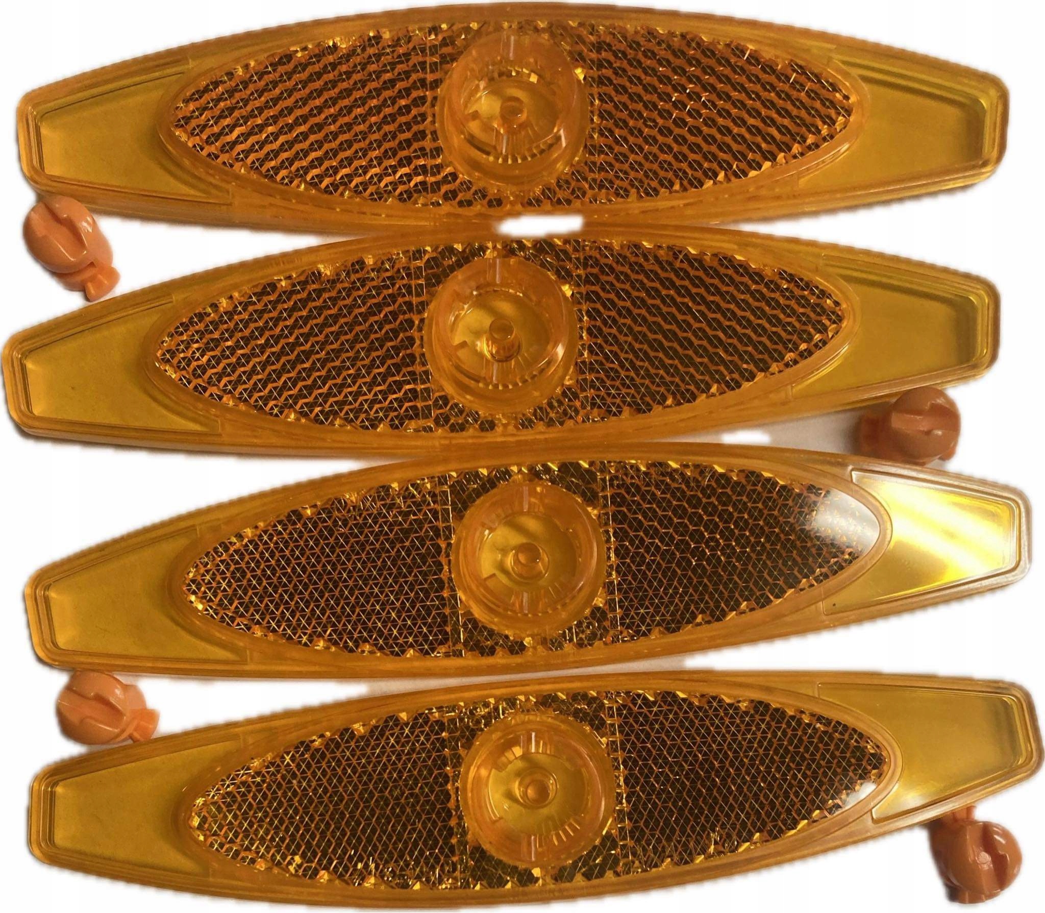 Odblaski Rowerowe Cat Eye RR-317 Na Koła Komplet 4 Sztuki Pomarańczowe