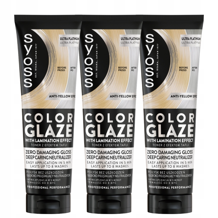 Syoss Color Glaze Toner Ultra Platina proti žlutým tónům Leštící