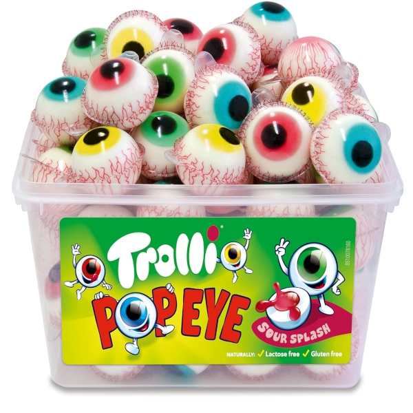 Levně Želé Bonbony Oči Pop Eye Trolli Bez laktózy a lepku Ideální na Halloween 1128 g