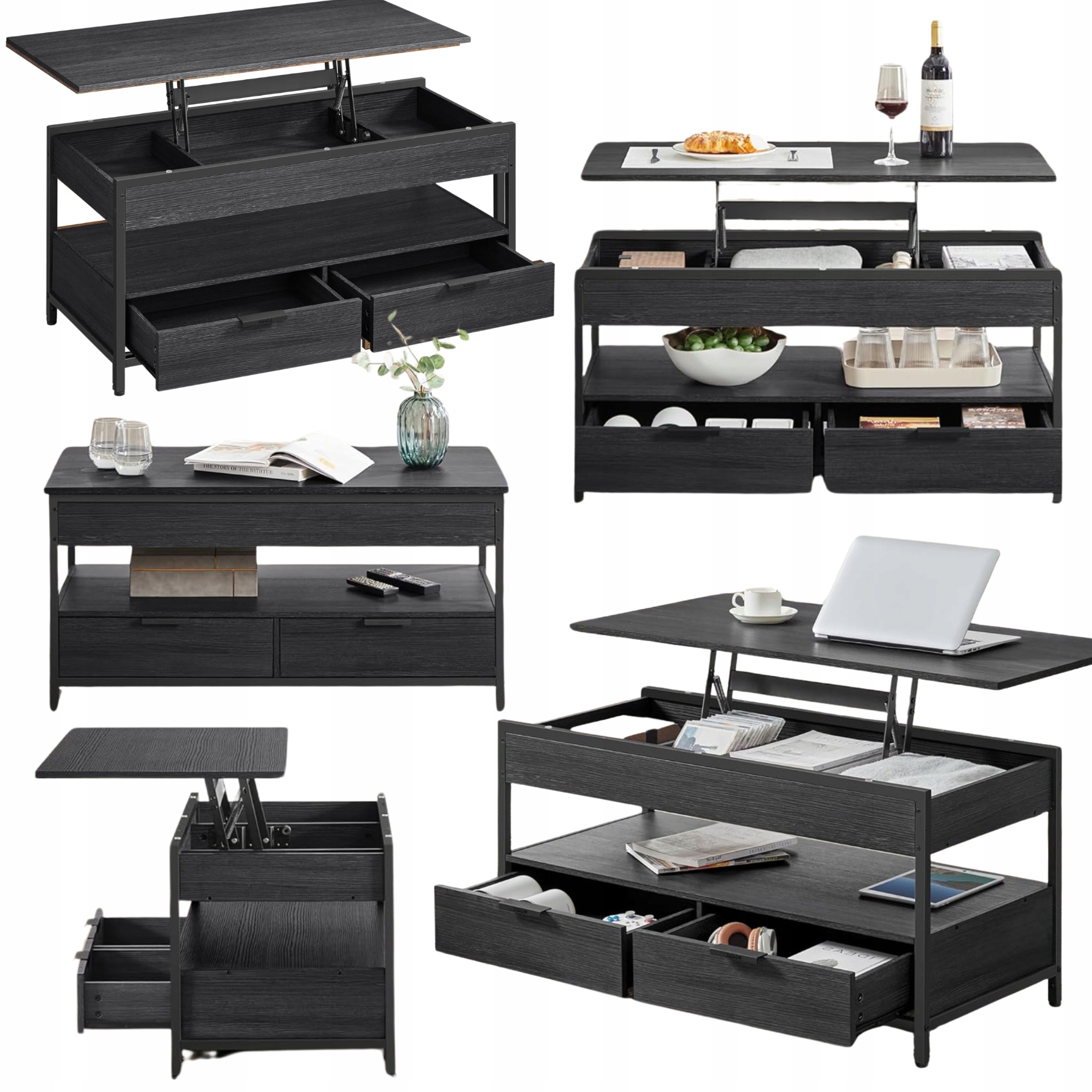 Lavica, stolík do obývačky Konferenčný stolík na občerstvenie s poličkou Loft