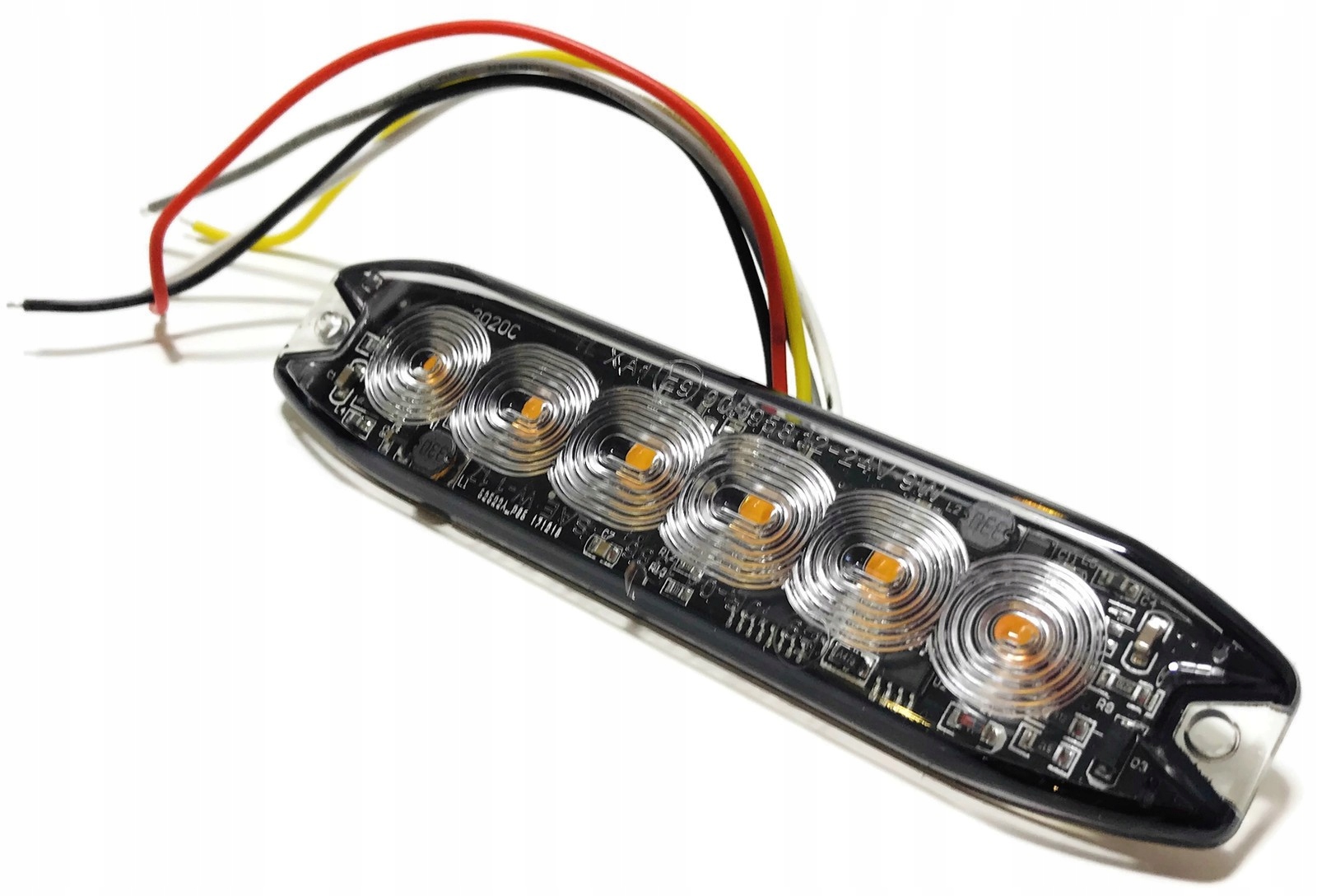 LAMPA OSTRZEGAWCZA 6 LED SLIM STROBOSKOP POMARANCZ Additional Information bulbs included