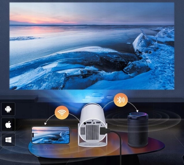 PROJEKTOR RZUTNIK FULL HD MINI PRZENOŚNY OBROTOWY LED + KABEL HDMI GRATIS Rozdzielczość podstawowa (px) 1280 x 720