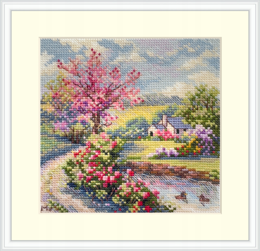 Sada pro křížkovou výšivku „Jaro“ 11,5 x 11,5 cm