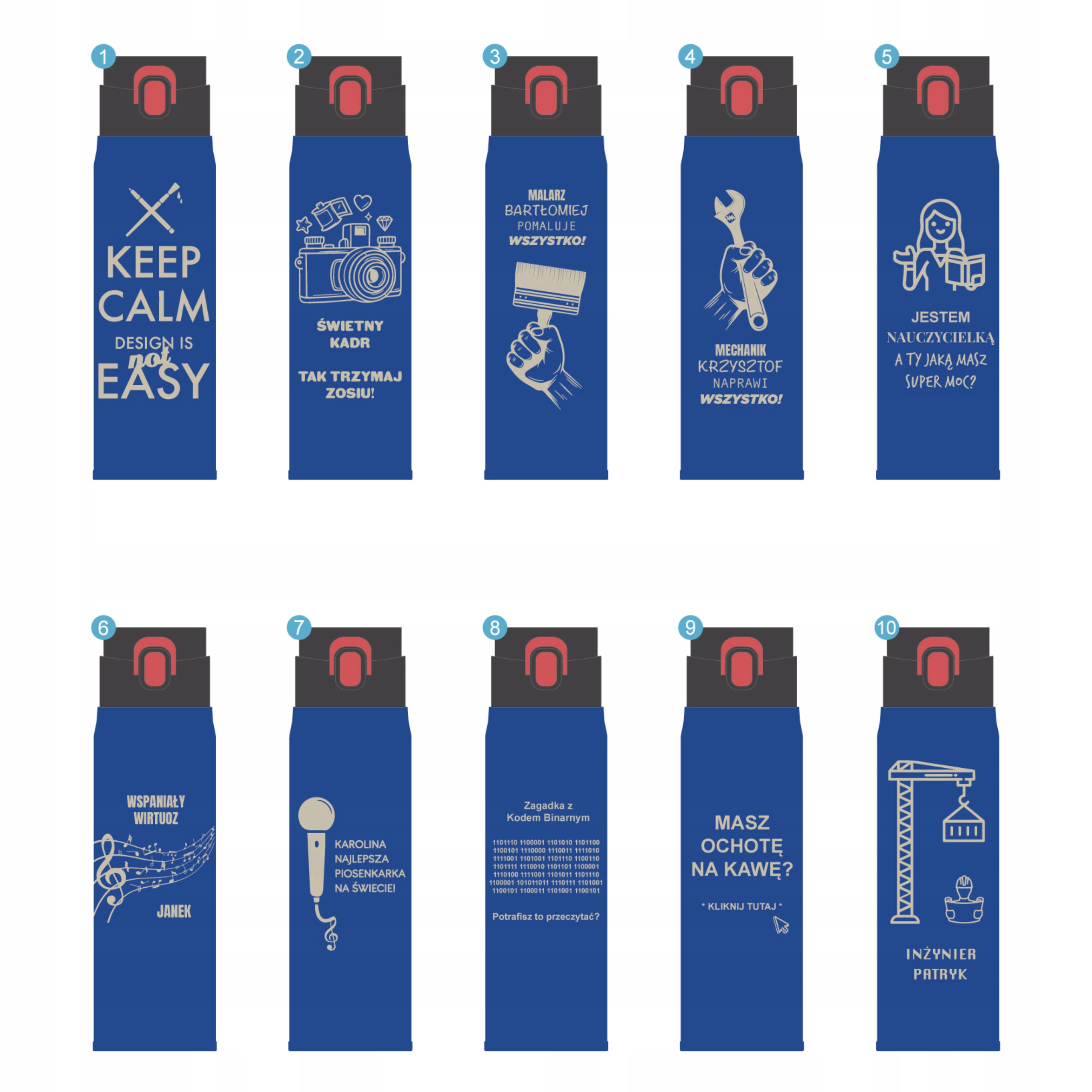 KUBEK TERMICZNY TERMOS NA KAWĘ HERBATĘ DO SAMOCHODU 420ml NIEBIESKI +GRAWER Wysokość 22.4 cm