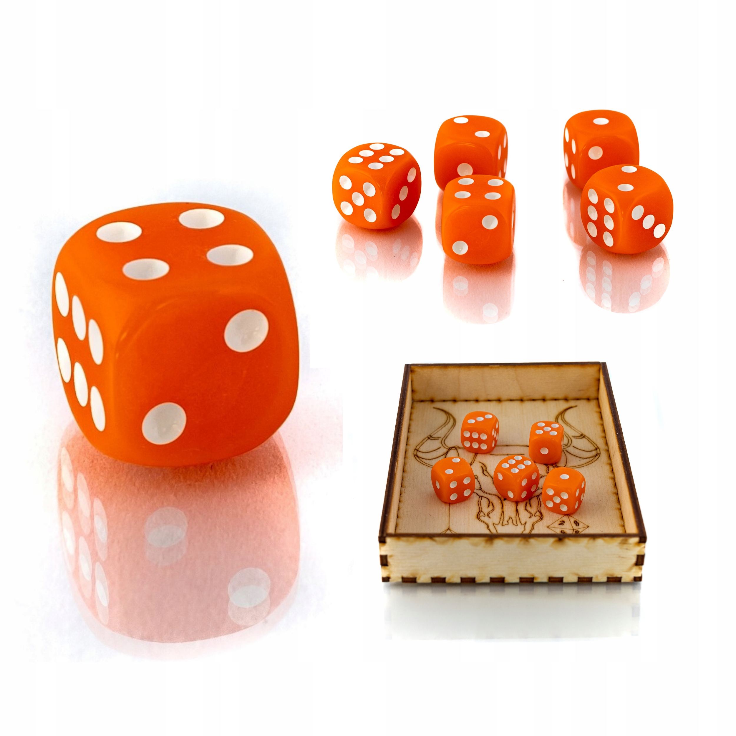 POMARAŃCZOWA KOŚĆ SZEŚCIOŚCIENNA K6 1,1CM 1 SZTUKA