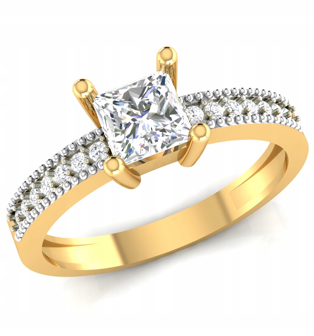 Zlatý Zásnubní Prstýnek 585 Bílé Zirkony