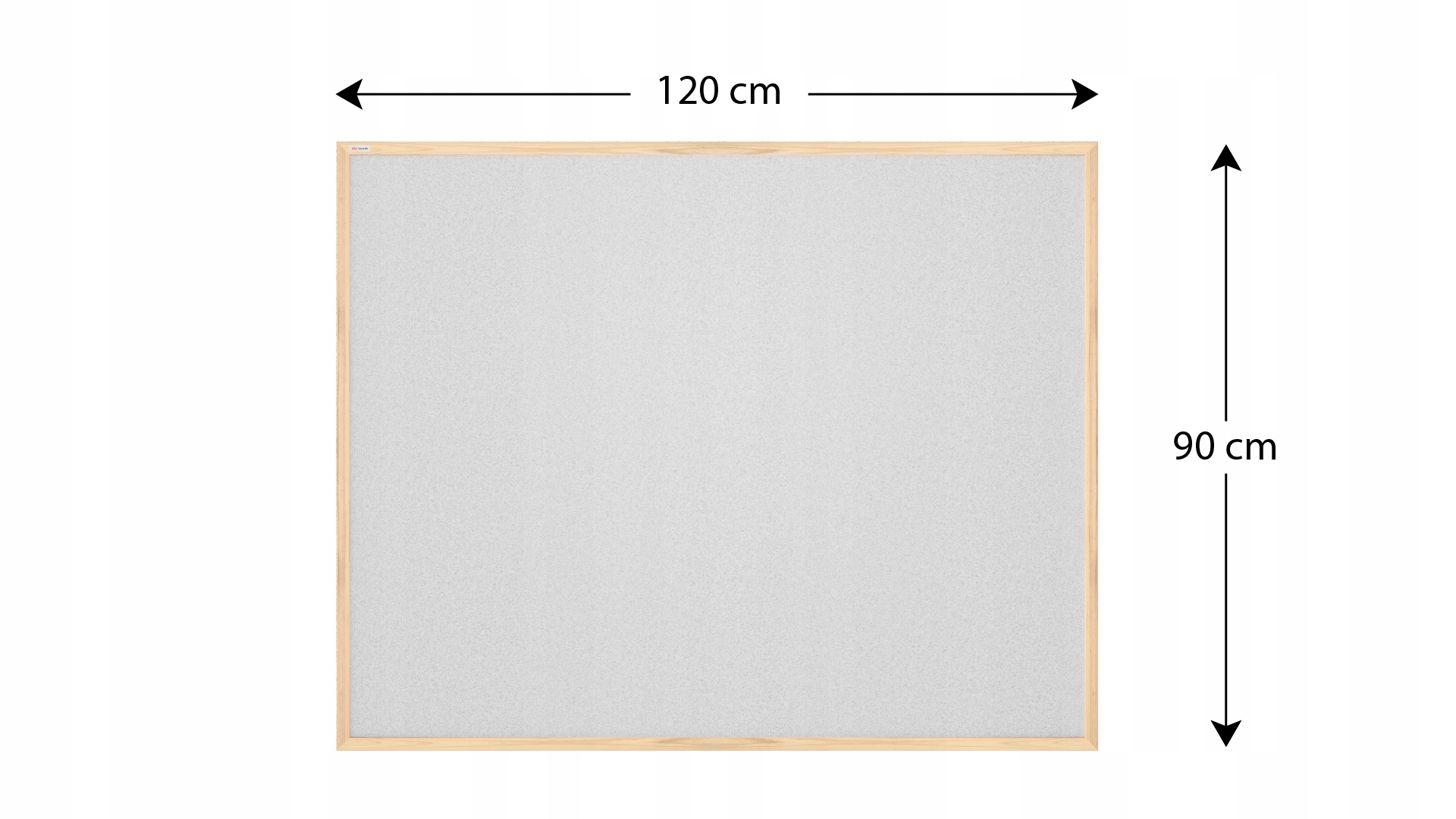 Tablica korkowa jasny szary kolor korka 120x90 cm Wysokość produktu 90 cm