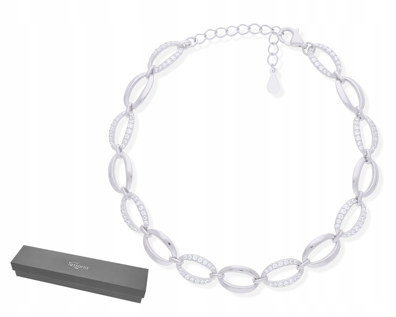 Stříbrný Náramek 925 Dámský Široký Zirkony Módní Vzor Stříbro Rod 925