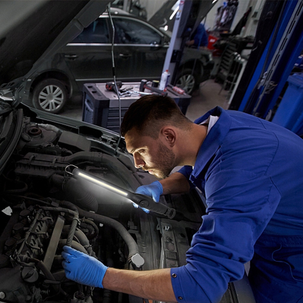 MOCNA LAMPA WARSZTATOWA LED COB HAK Z MAGNESEM AKUMULATOR USB 6W1 Materiał ABS