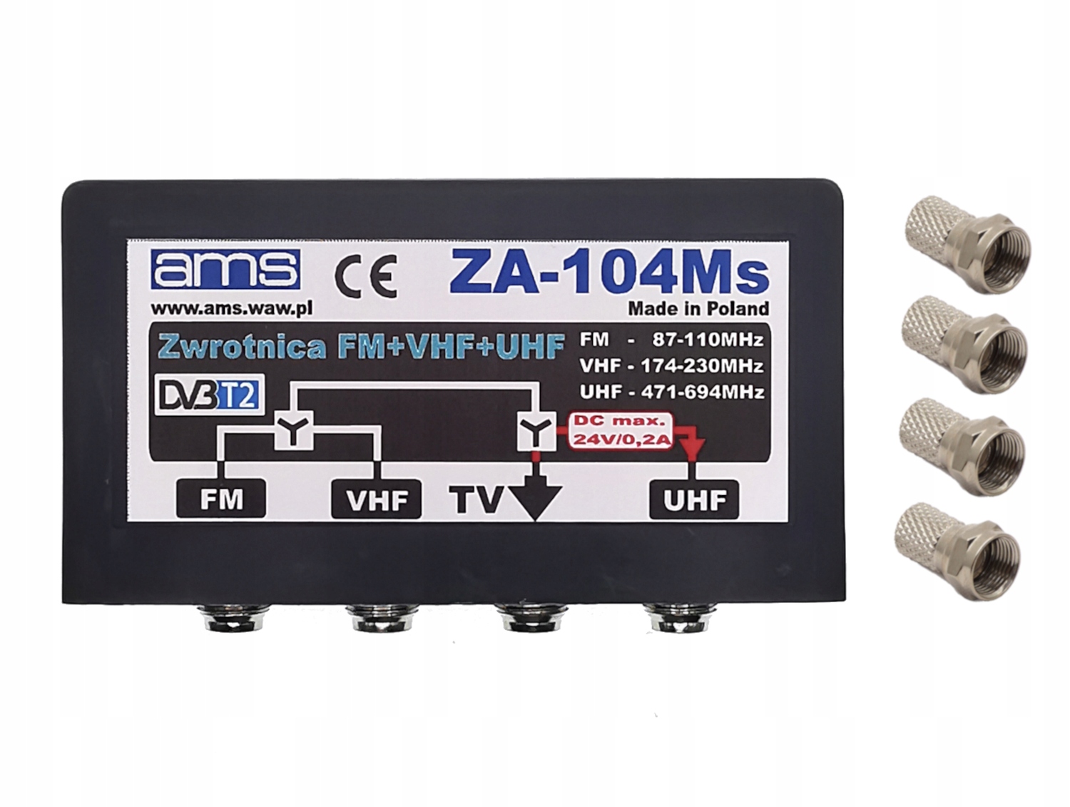 

Zwrotnica antenowa Ams ZA-104Ms Fm/vhf/uhf MUX8 Zł