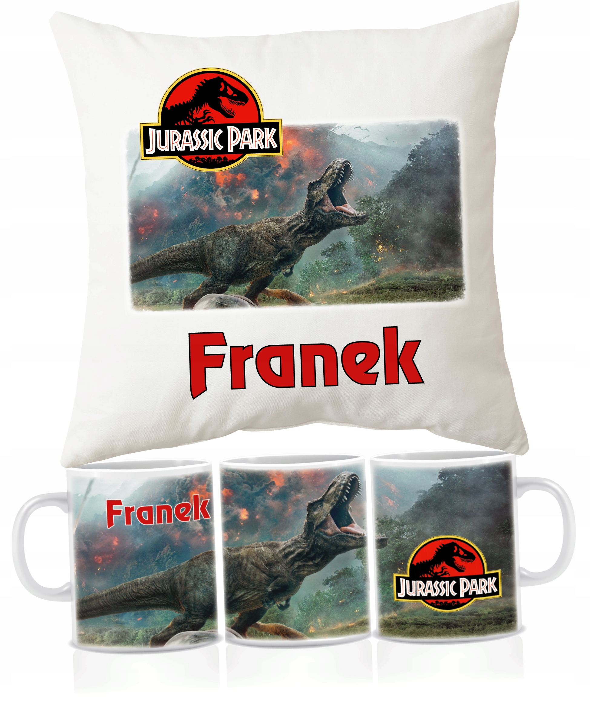 

Poduszka Kubek z Jurassic Park Dinozaury Imię