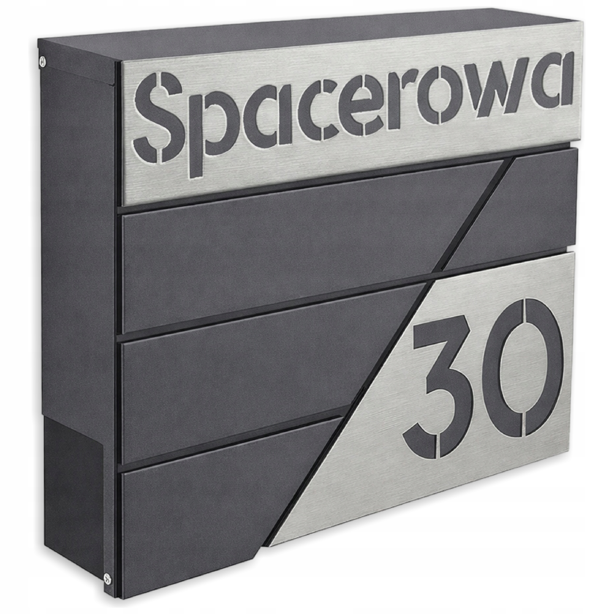 Poštovní schránka nerezová ocel Antracit adresa číslo domu Cnc vhazovací zařízení