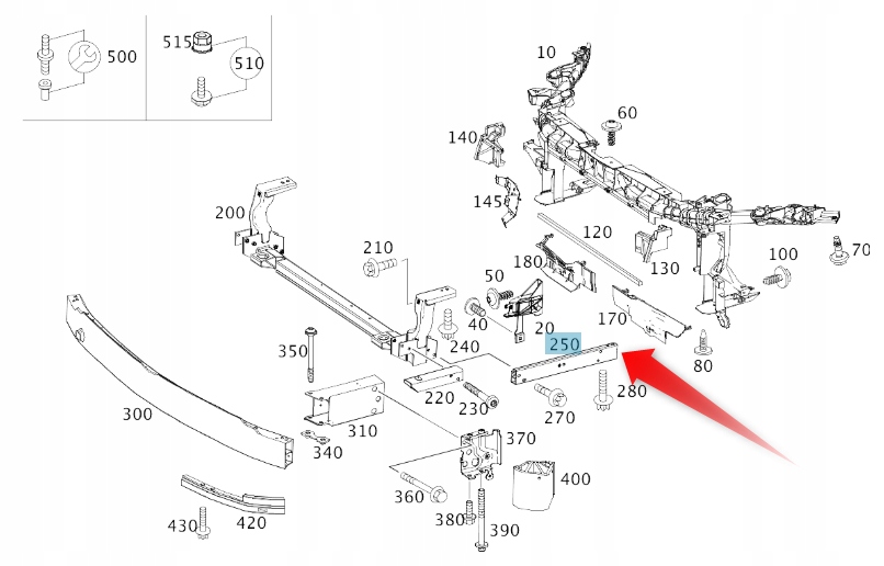 Zóna podpěry L Mercedes B W246 A2466280129