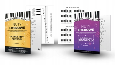 2 KSIĄŻKI PROSTE NUTY NA PIANINO KEYBOARD, DISCO POLO, POLSKIE HITY (PDF)