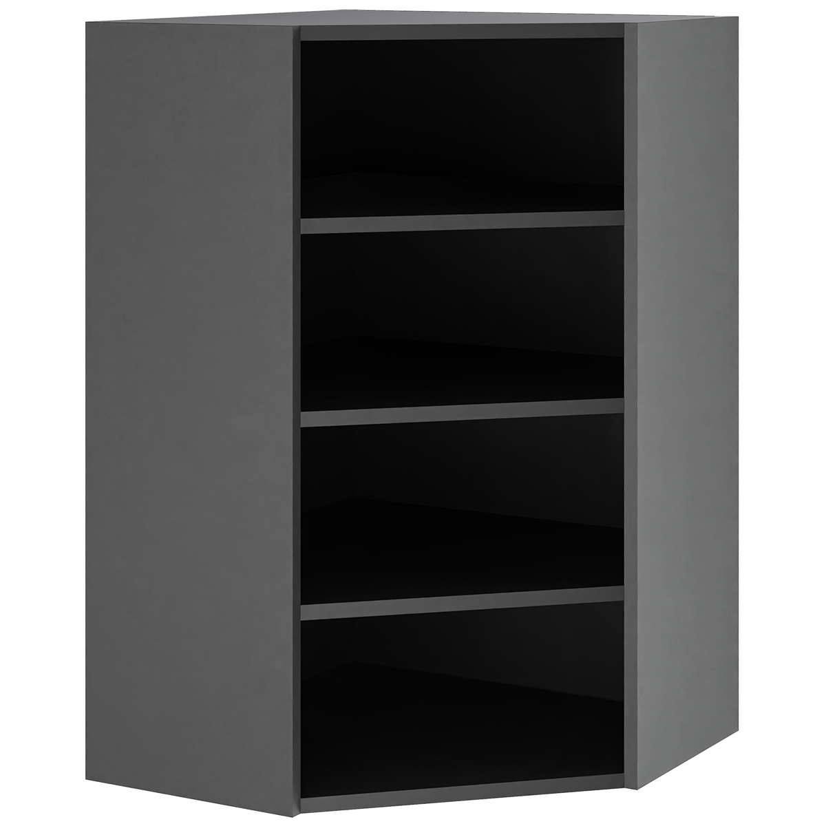 Korpus černá horní rohová kuchyňská skříňka 60/92 s příslušenstvím