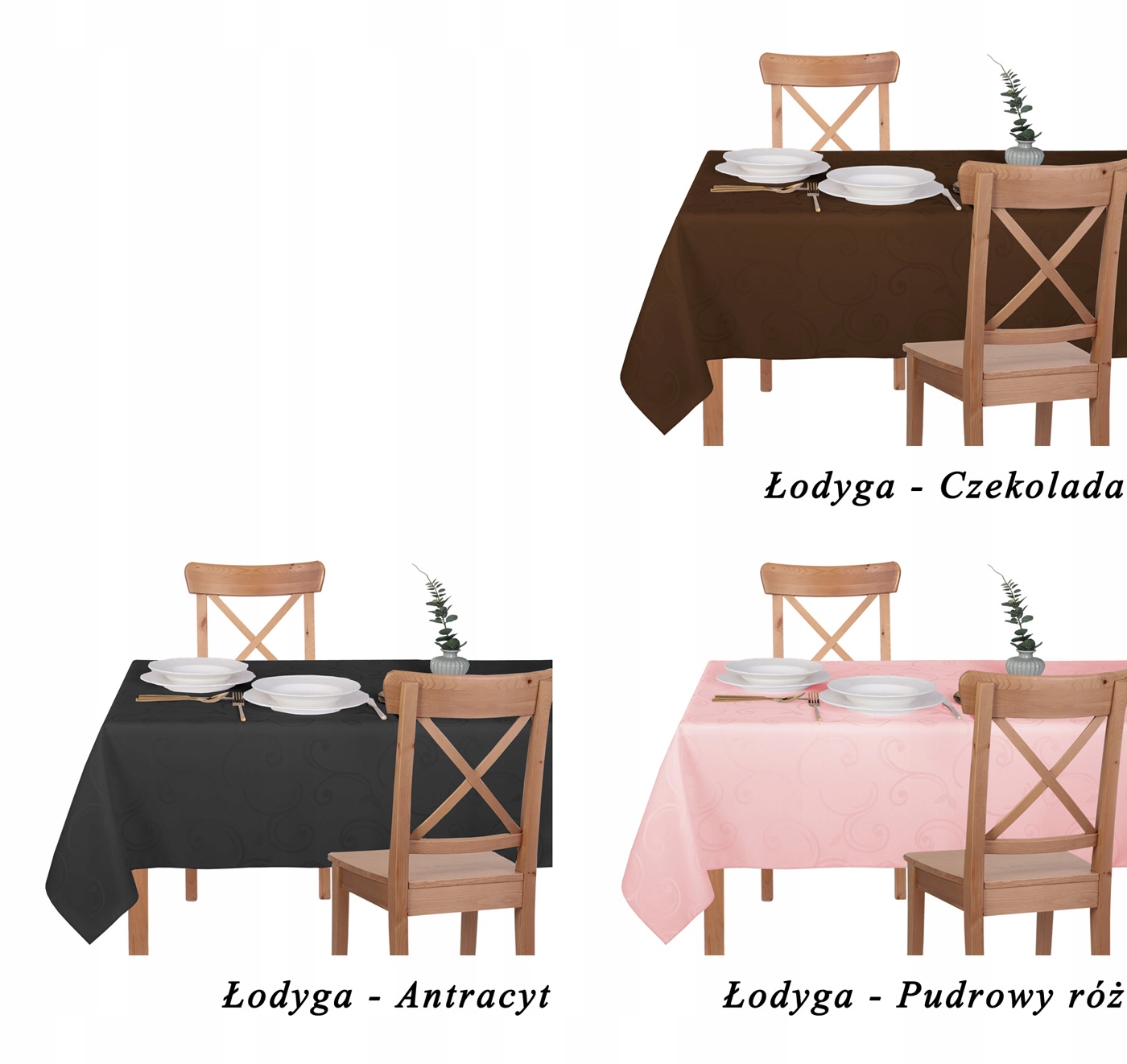 OBRUS PLAMOODPORNY - 140X220 - ŻAKARD BIAŁY GRUBY Długość 220 cm