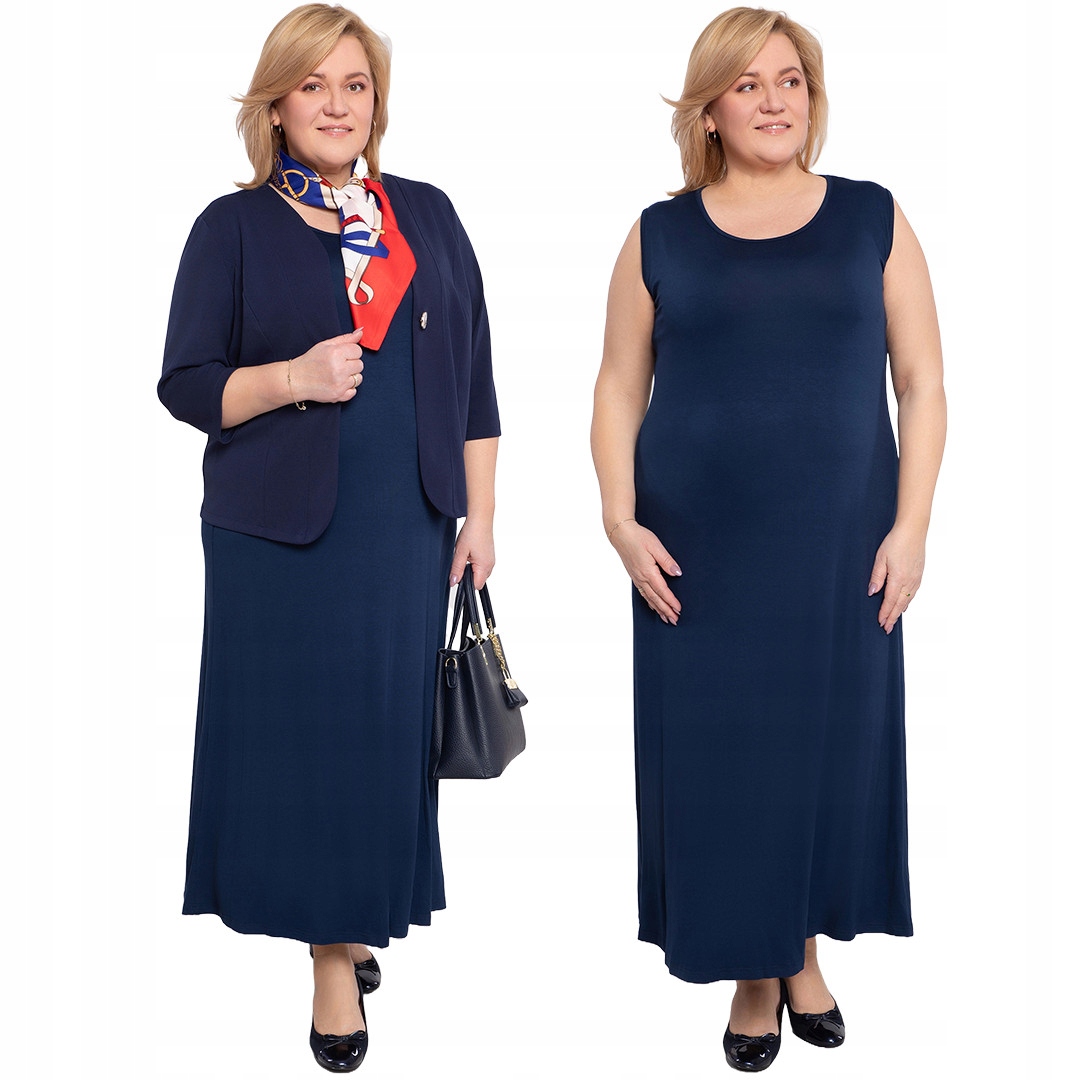 Šaty maxi v barvě klasického granátu plus size velikost 54
