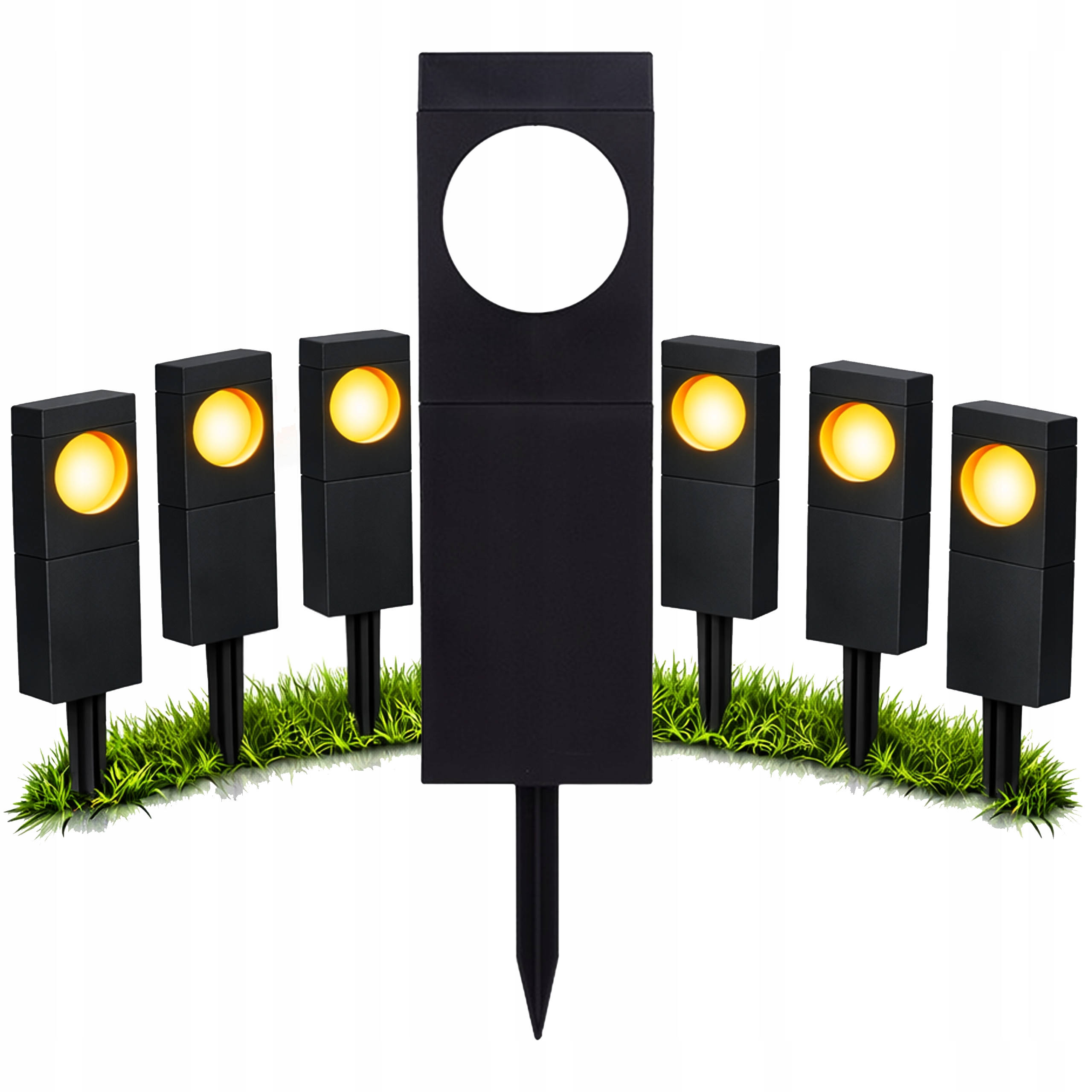 6 x Solární Zahradní Lampa Led Sloupek Měsíc Do Zahrady Loft Set