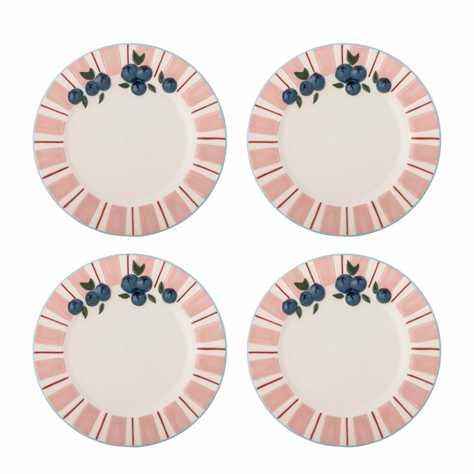 Bloomingville Carry Dezertní talíř 20,5 cm 4 Ks Růžový