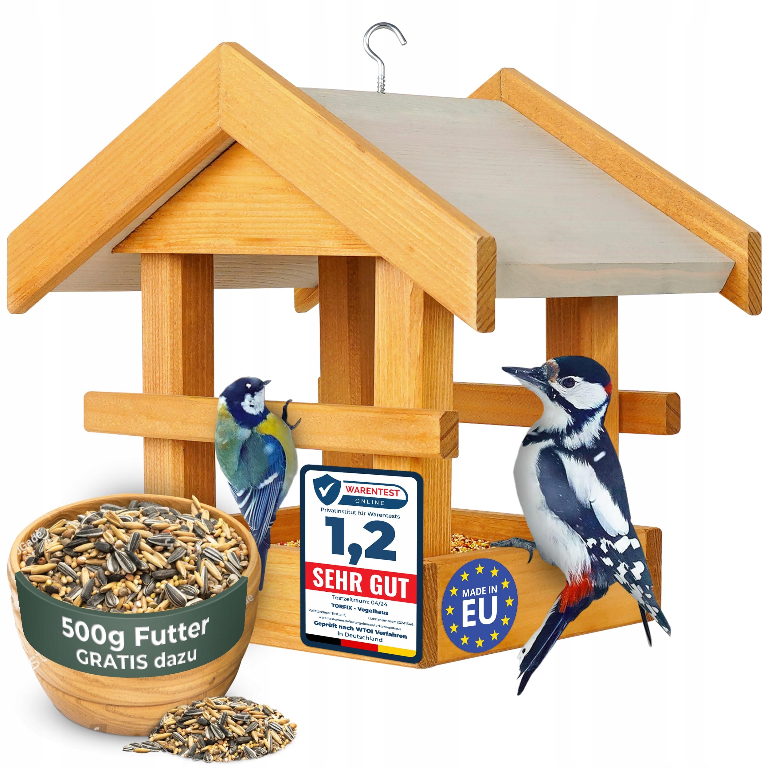 Krmítko pro ptáky Torfix z borovicového dřeva pro venkovní zavěšení