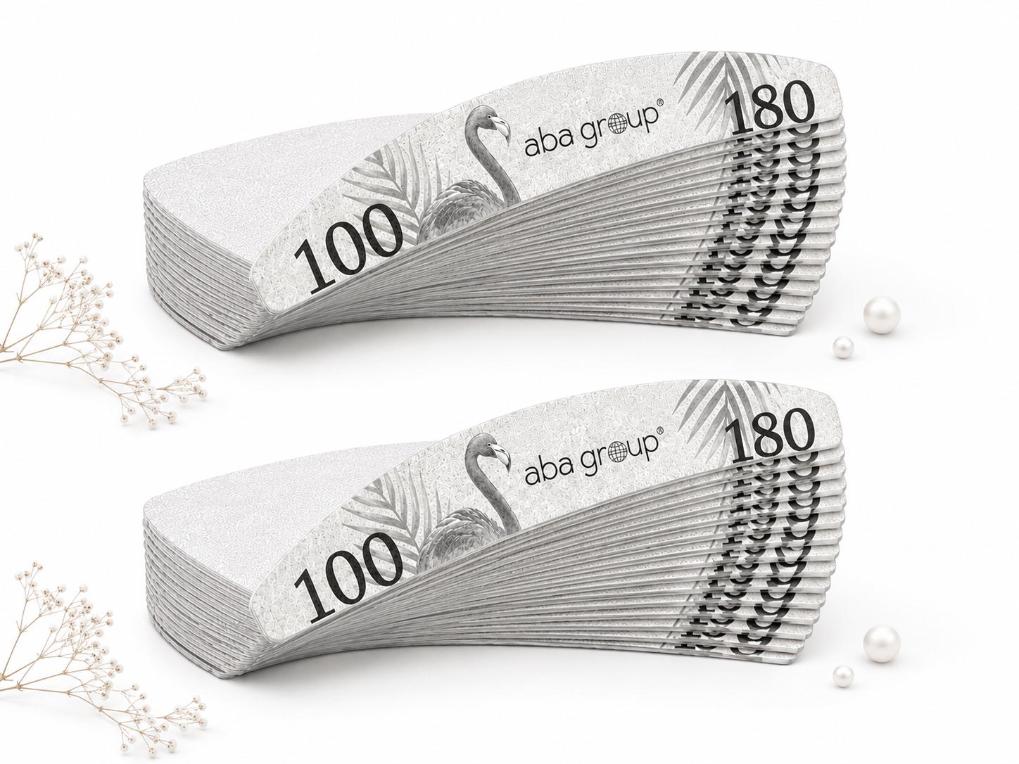 Pilniki do Paznokci 100/180 Aba Group. Standard Półksiężyc Łódka
