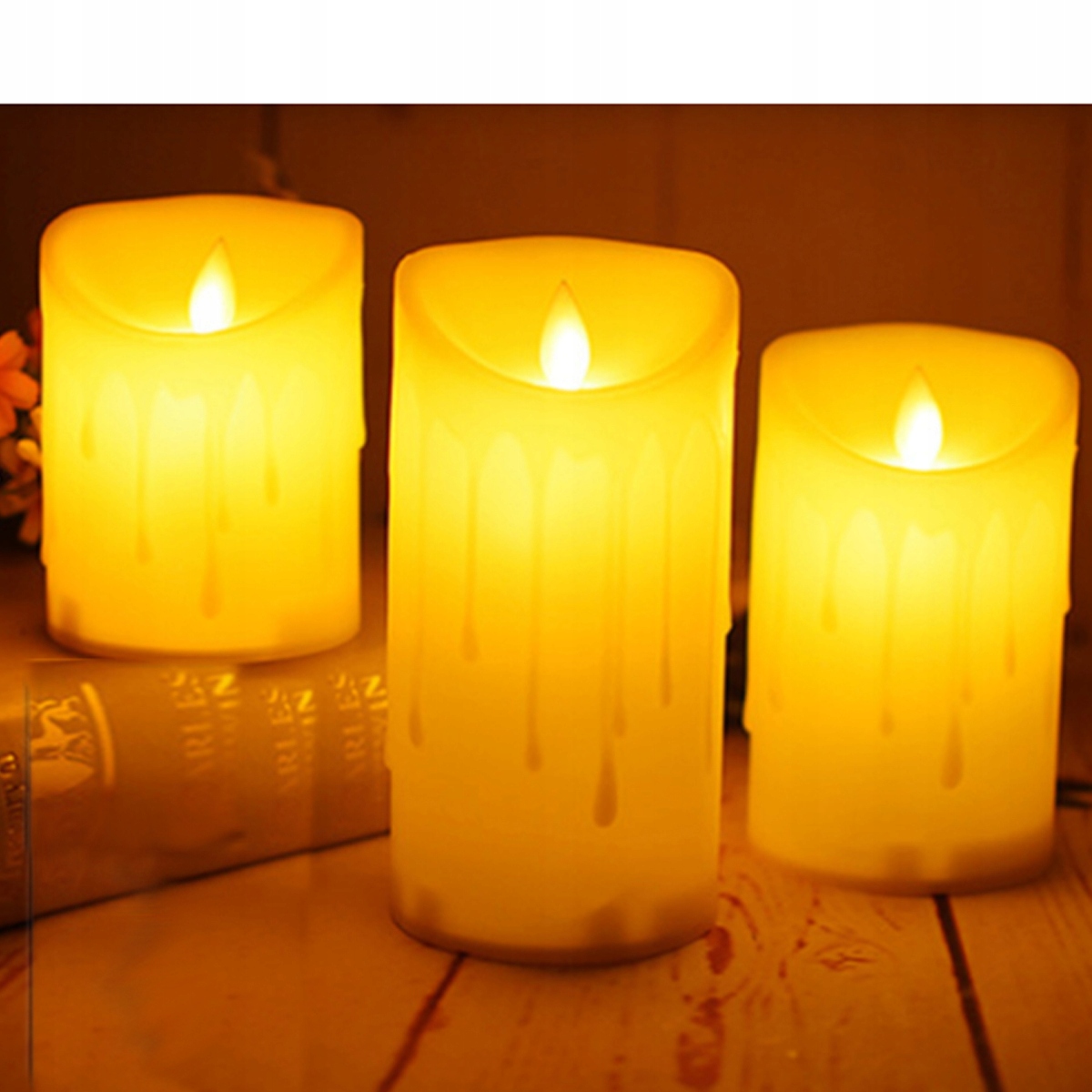 ZNICZ LED WKŁAD MIGOTAJĄCY PŁOMIEŃ ŚWIECZKA WODOODPORNY + BATERIE 7,5 cm Rodzaj led