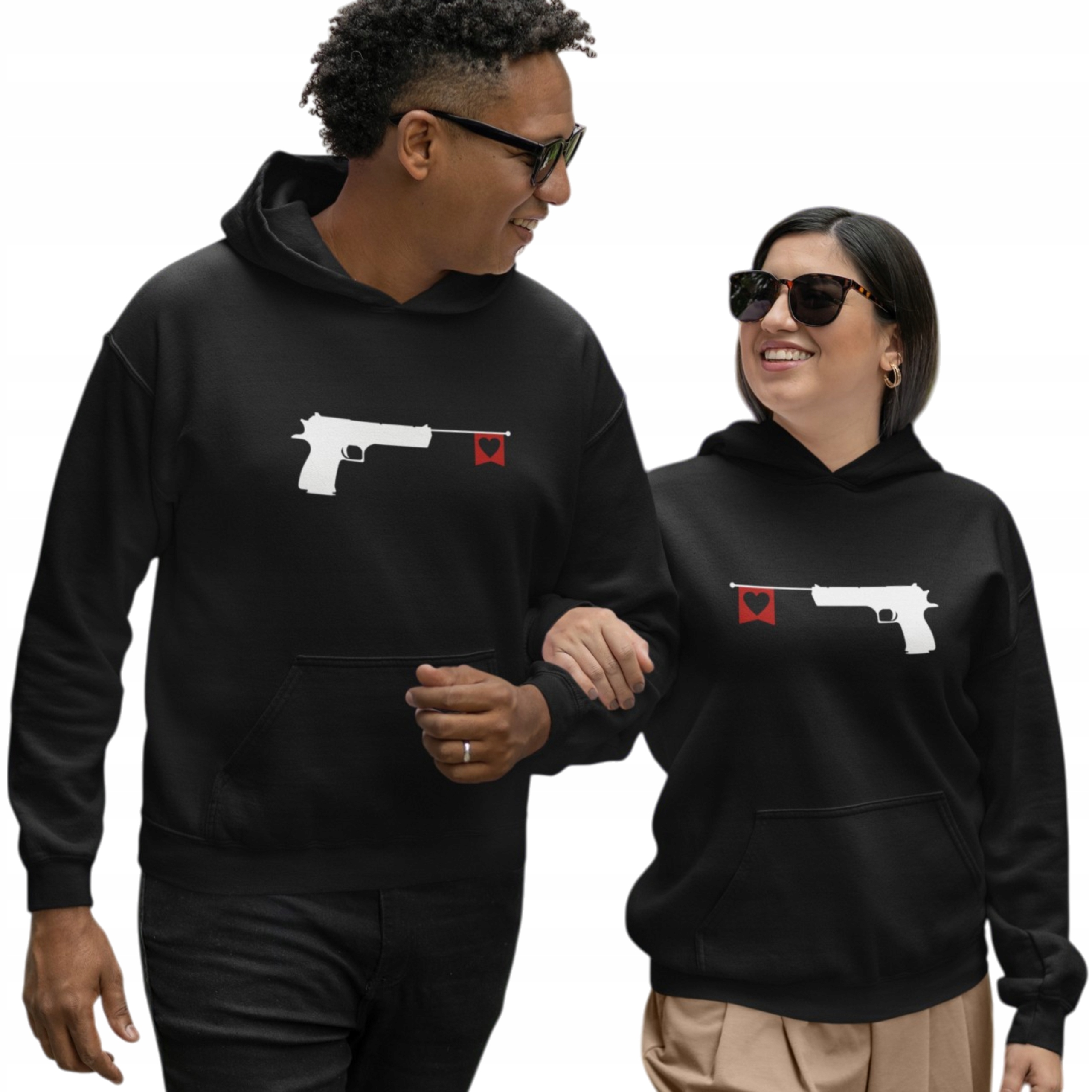 Sada mikin pro Pár s kapucí Valentýn Dárek Pistole 2 ks S