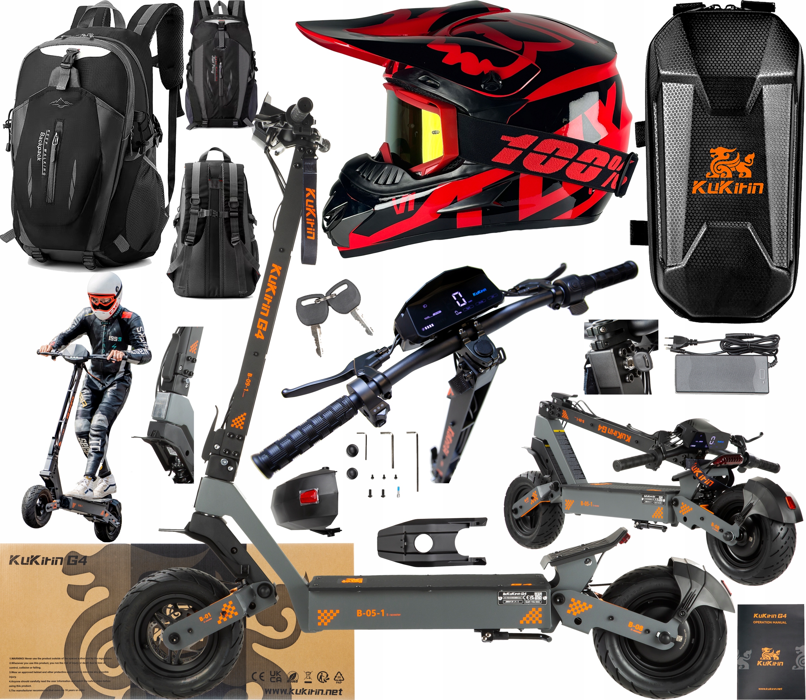 2026 Kukirin G4 Elektrická vozidla 2000W 70KM/H 60V 20AH 75KM 11" +Dárek