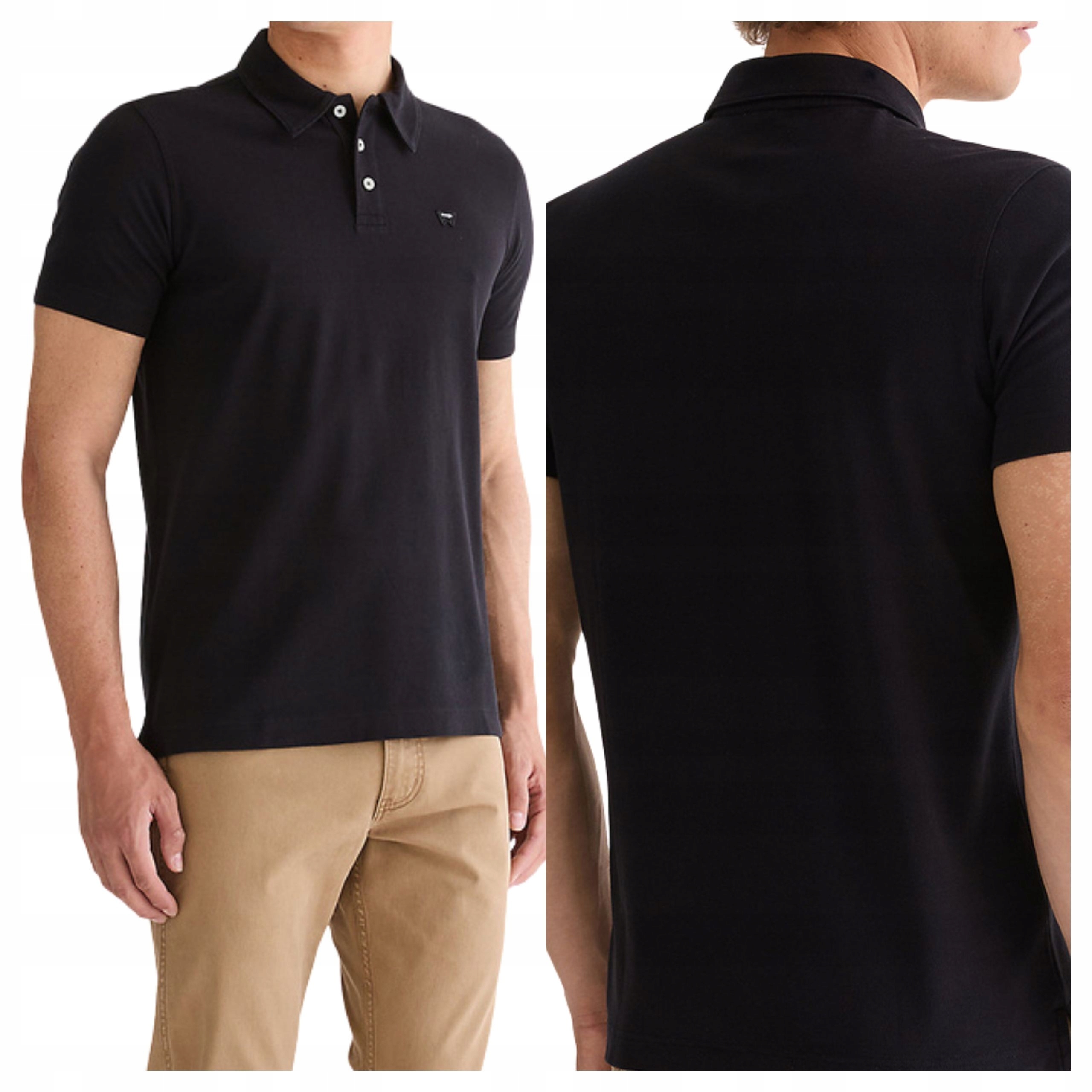 Pánská Polokošile Wrangler Polo Shirt Černá Bavlněná M