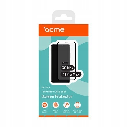 

Acme SP1202 tempered glass for iPhone Xs Max, Blac
