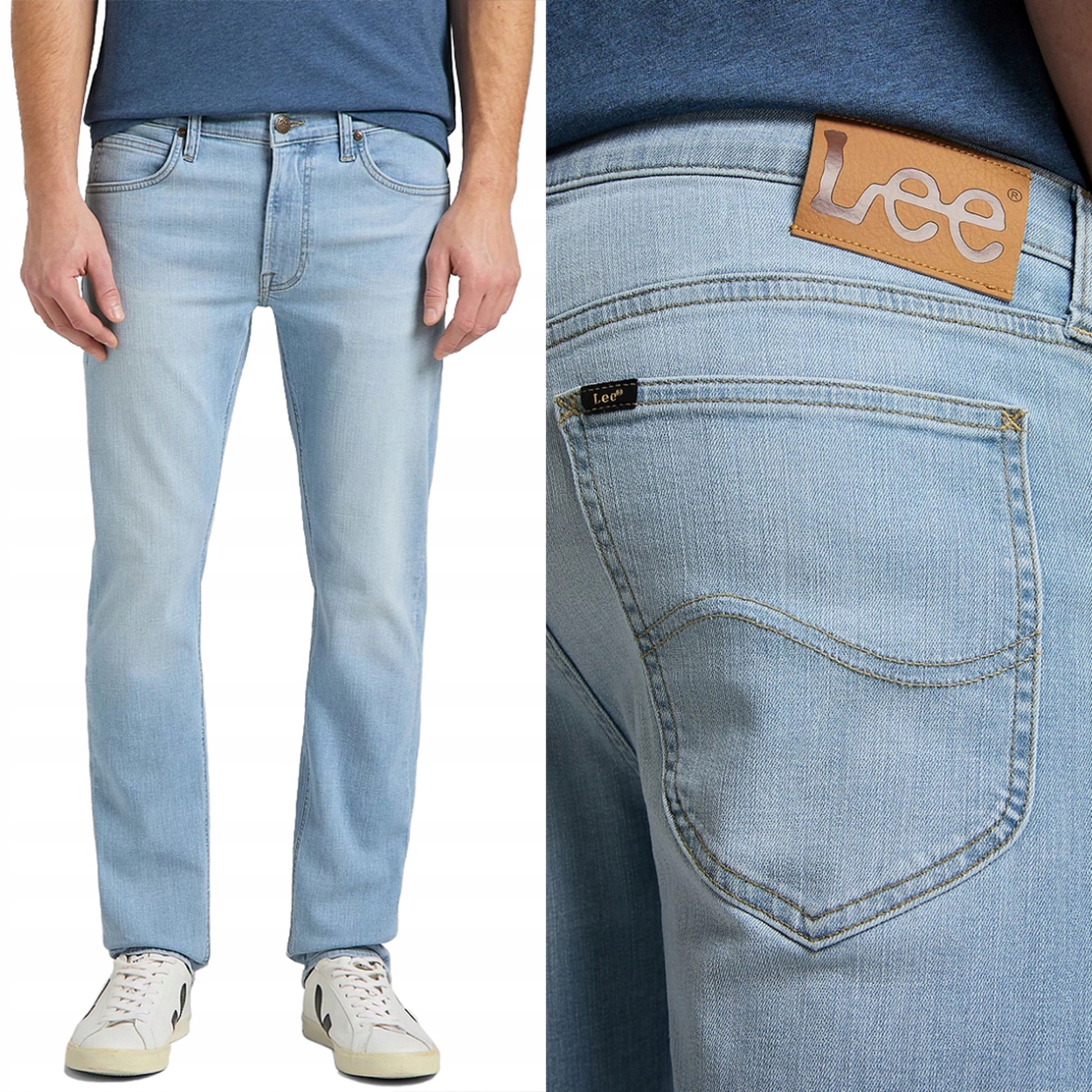 Lee Daren Zip Fly Bleached Cody Blue Džíny jednoduché džínové kalhoty W30 L32