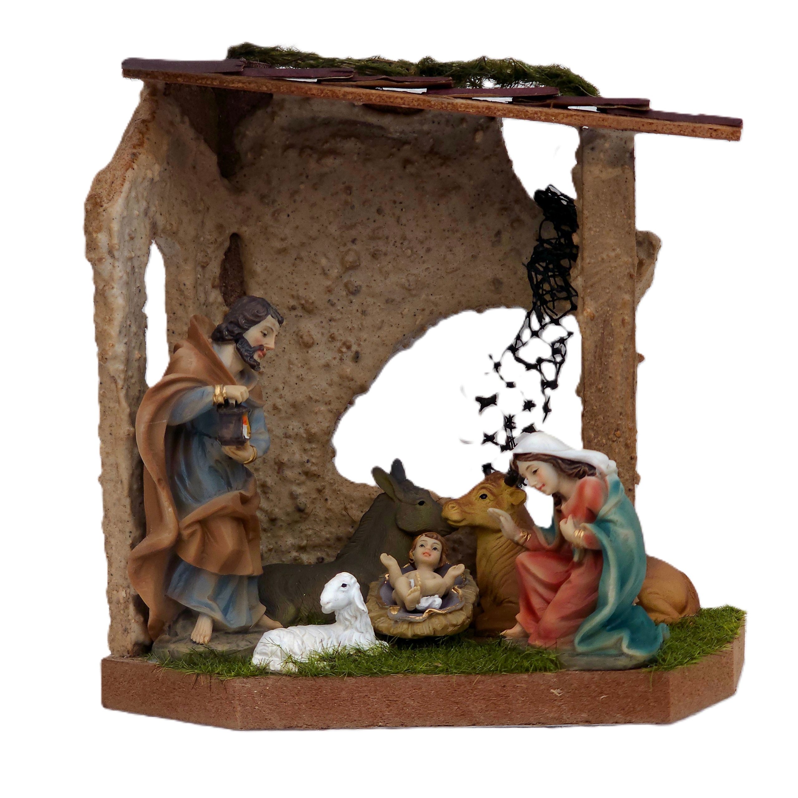 Vianočný Betlehem S Figúrkami Svätý Jozef 9 cm vysoká 15 x 9 cm, výška 16,5 cm