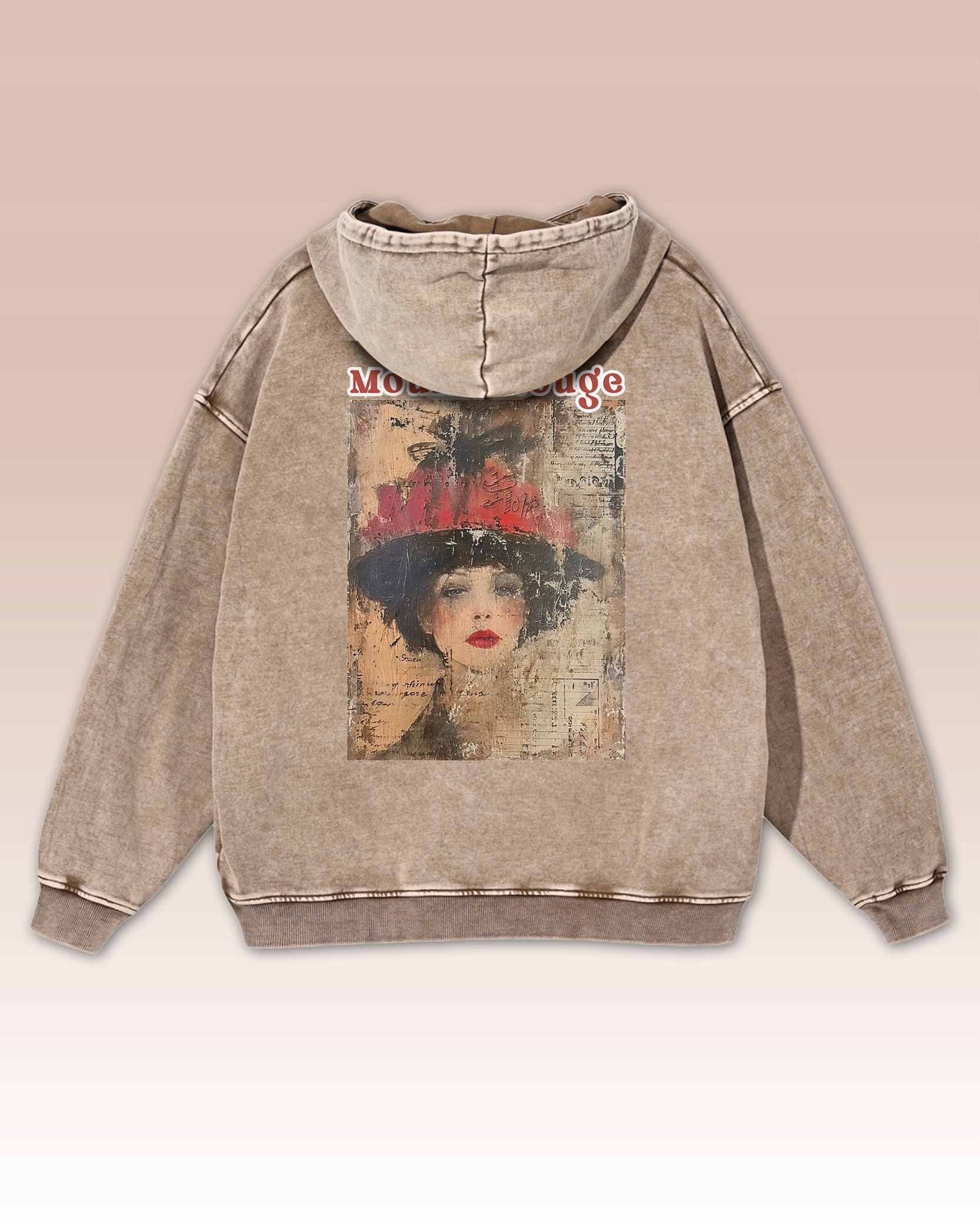 Mikina Moulin Rouge Retro Vintage Musical Paříž Umění Béžová M