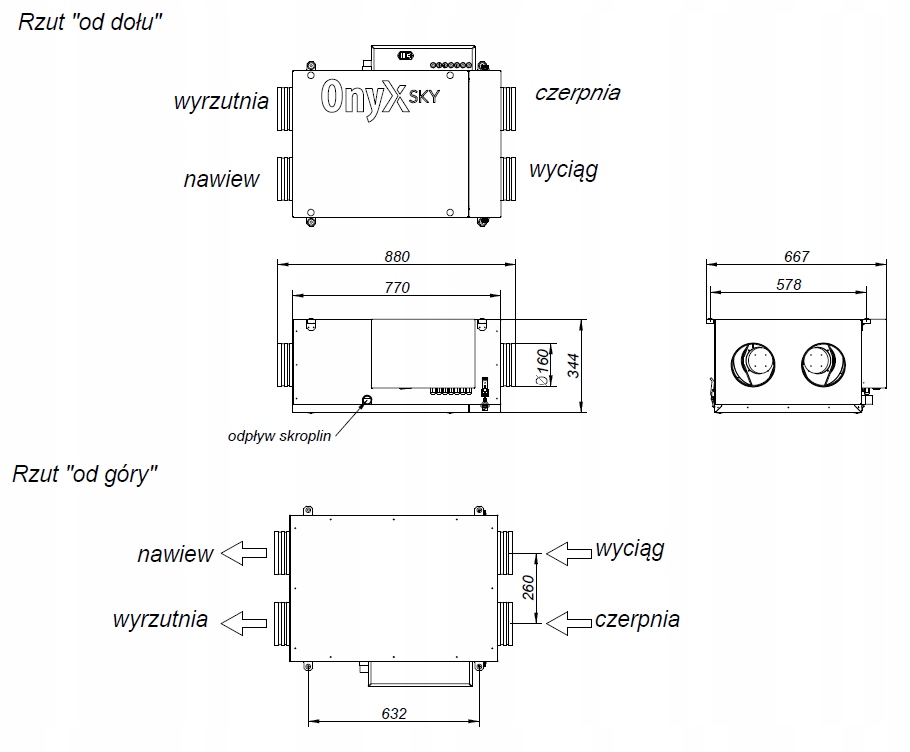 Rekuperator OnyX Sky 250 FRAPOL Marka Frapol