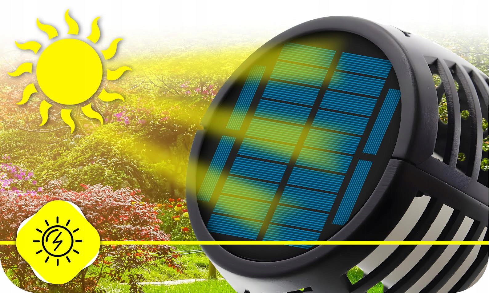 LAMPA SOLARNA LED POCHODNIA EFEKT PŁOMIEŃ OGIEŃ LAMPKI SOLARNE 8 SZTUK Kolor dominujący czarny