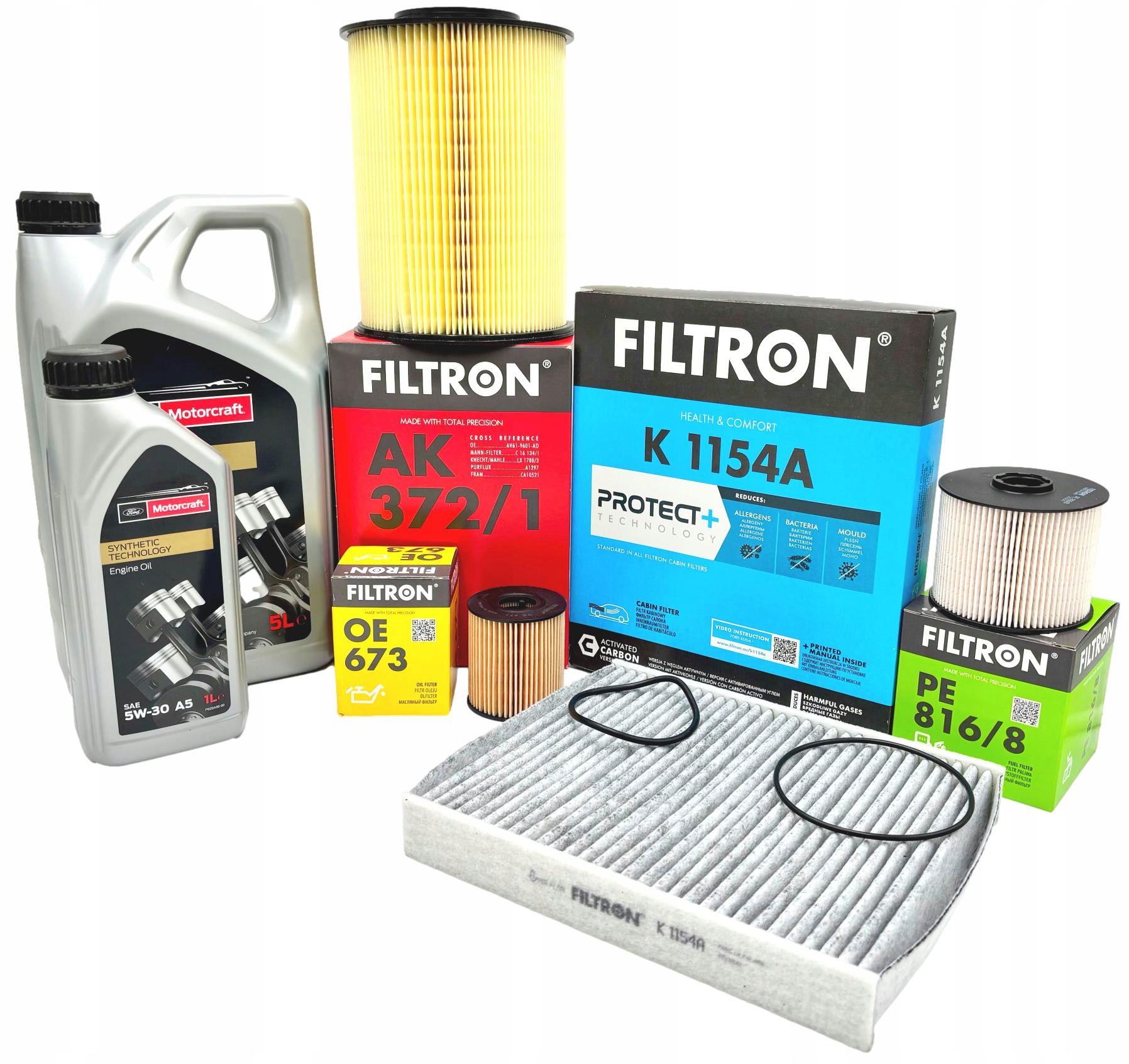 Filtron Sada Filtrů Olej Ford 5V30 6L Ford Kuga I 2.0 Tdci 140KM 163KM