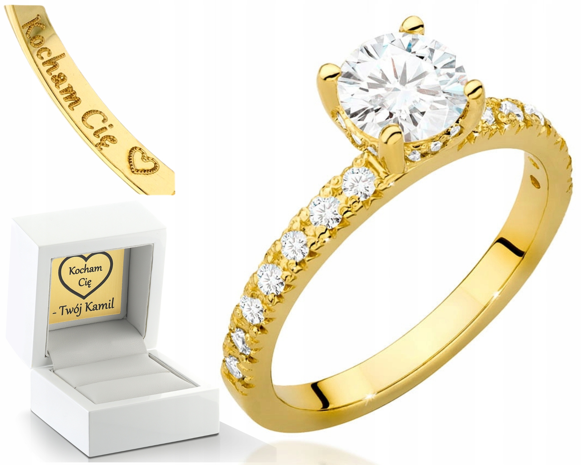 Žluté Zlato Prstýnek 14K Laboratorní Diamanty Luxus A Prestiž