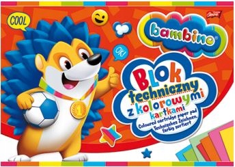 Blok Techniczny kolorowy A4 10 kartek Bambino Marka Bambino