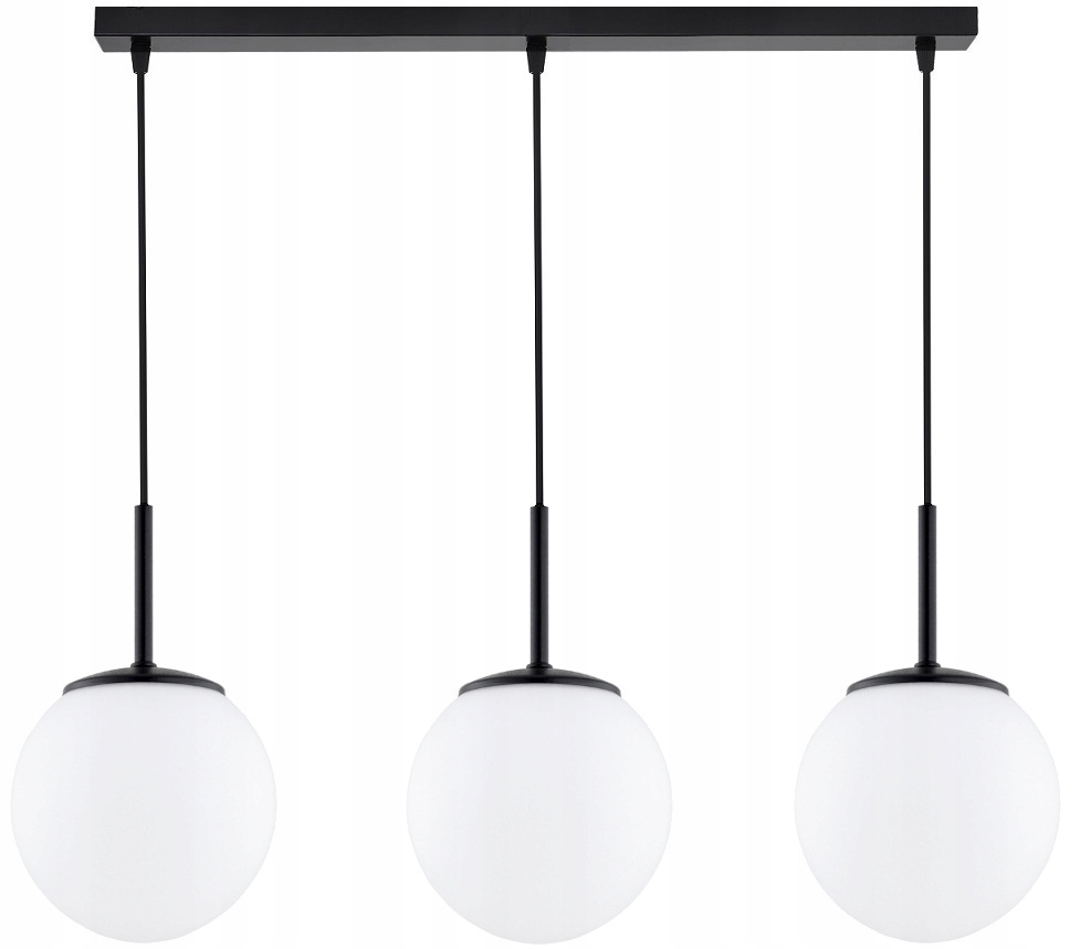 Lampa Wisząca Sufitowa Żyrandol Czarna Białe Kule Milo Led E27
