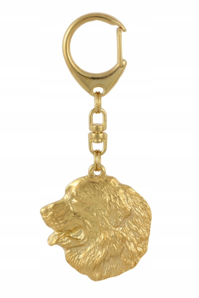 Bernský salašnický pes pozlacený přívěsek na klíče se psem, přívěsek na klíče