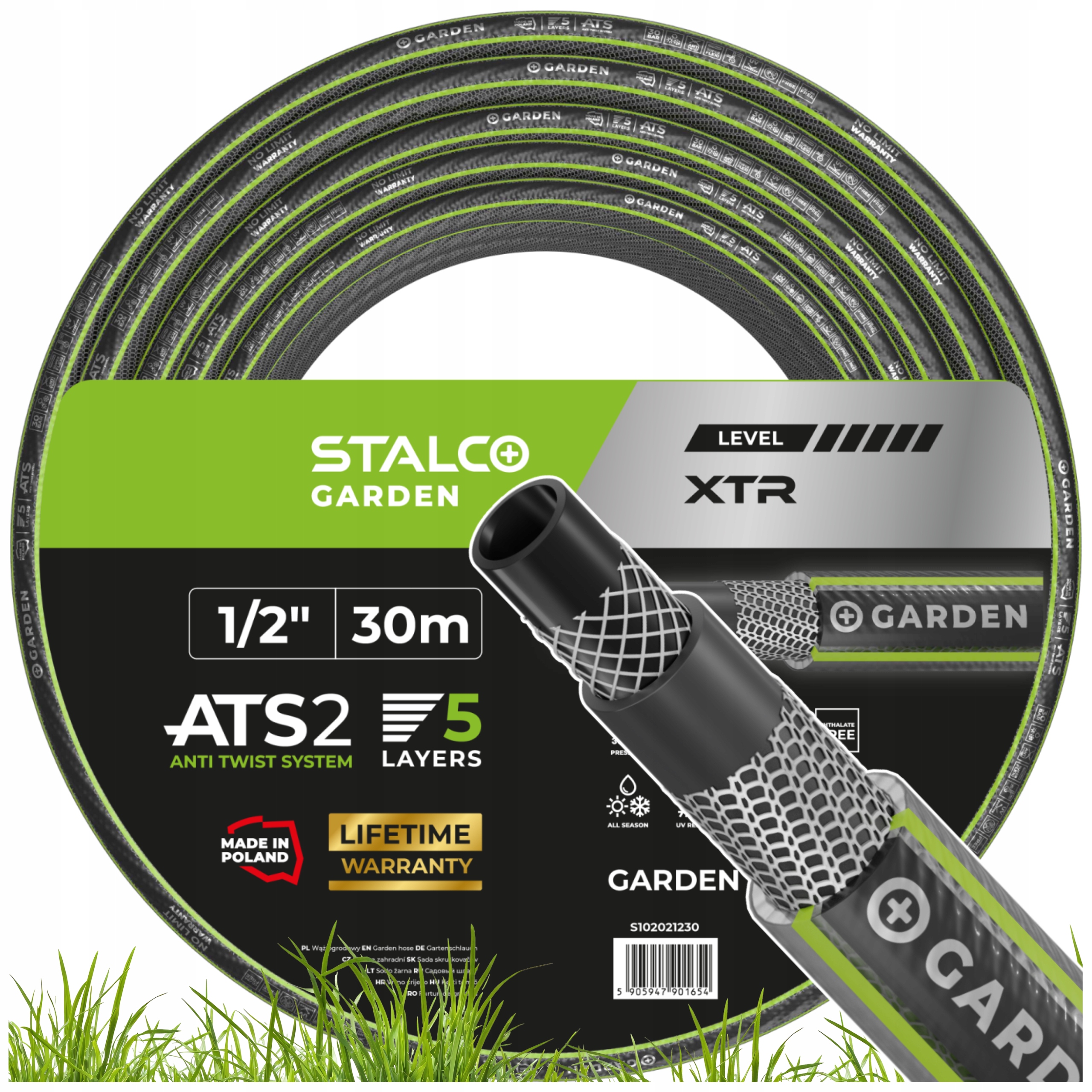 Wąż Ogrodowy Ats Xtr 5 Warstw Niezaginający Mocny 1/2″ 30M Stalco Garden
