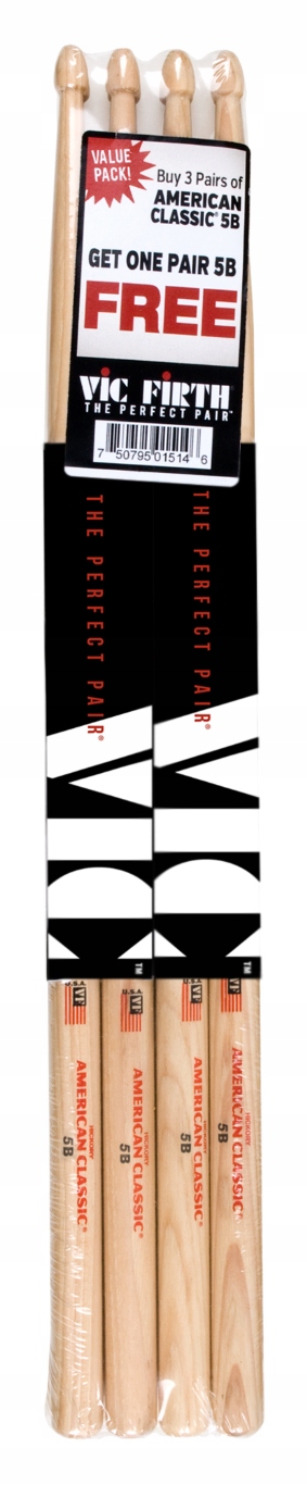 VIC Firth Value Pack VFP5B3-5B Bubenické paličky 5B 4 páry 4-Pack